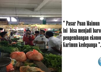 Paslon Bupati Karimun Ing Iskandar Tinjau Pasar Maimun