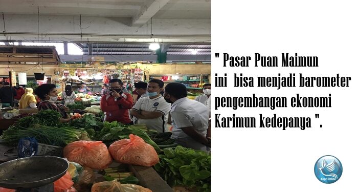 Paslon Bupati Karimun Ing Iskandar Tinjau Pasar Maimun