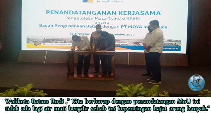 Tanda Tangani MoU, Walikota Batam Berharap Air Tidak ada Lagi Mati Bergilir