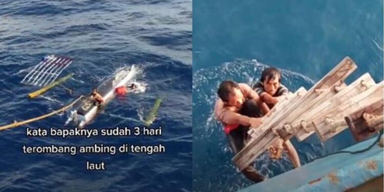 Viral Penyelamatan Dua Nelayan yang Terombang-ambing di Laut Selama 3 Hari