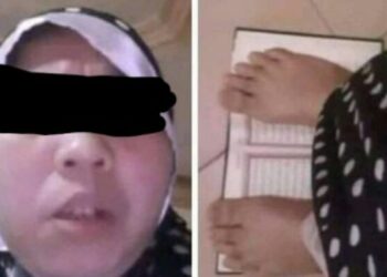 Ini Wanita Berjilbab yang Injak Al Quran, Diduga Warga Tangerang