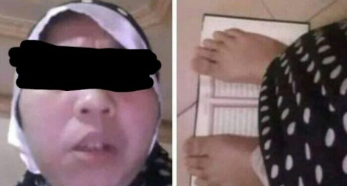 Ini Wanita Berjilbab yang Injak Al Quran, Diduga Warga Tangerang