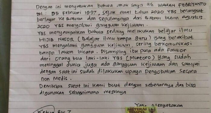 Wawan di Tegal Gali Lubang Kubur Diri Sendiri, Ini Penjelasan Keluarga