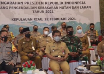 Kapolda Kepri Ikuti Video Confrence Pengarahan Presiden RI Terkait Pengendalian Kebakaran Hutan dan Lahan Tahun 2021