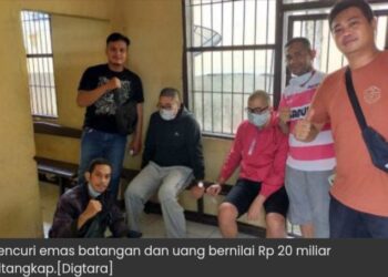 Dua Pencuri Emas Batangan dan Uang Bernilai Rp 20 Miliar Ditangkap