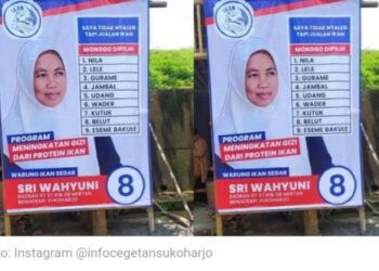 S3 Marketing! Warung Ikan Ini Pasang Iklan Mirip Spanduk Caleg