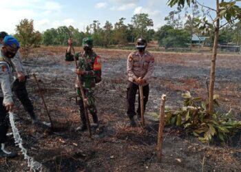 Upaya TNI Padamkan Kebakaran di Wilayah Kabupaten Karimun