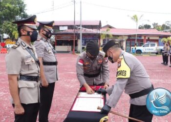 Kapolres Karimun Pimpin Upacara Sertijab, Iptu Marcell Prasetya Jabat Kasat Intelkam