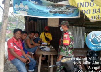 Kegitatan Penegakan Hukum Protokol Kesehatan TNI Himbau Warga Tetap Disiplin Protokol Kesehatan 