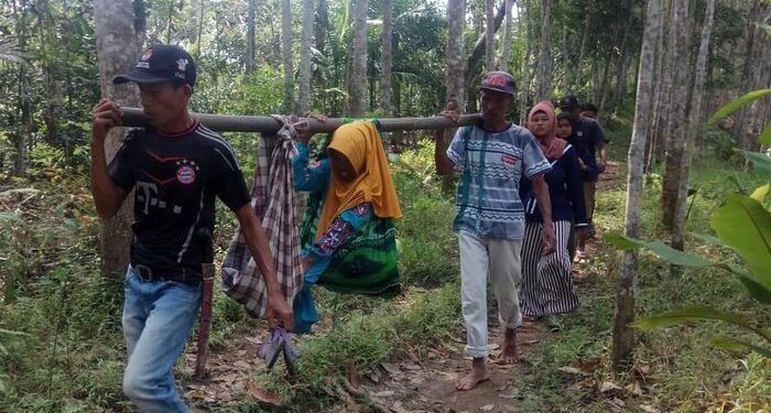 Sedih! Ibu Hamil Ditandu Lewati Hutan Pandeglang Berujung Bayi Kembar Meninggal
