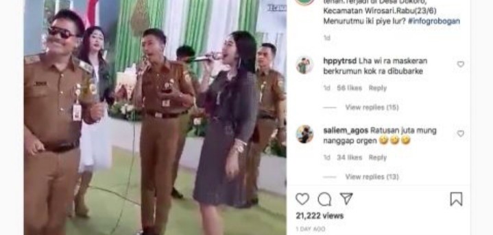 Joget Bareng Biduan Saat Covid- 19 Melonjak, Perangkat Desa di Grobokan Diamuk Warganet