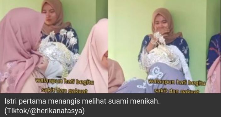 Sedih, Viral Wanita Menangis Sesegukan di Pelaminan, Nyesek Lihat Suami Menikah