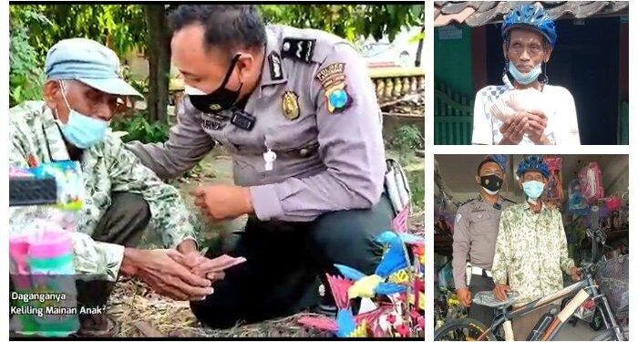 Disuruh Tak Berjualan selama PPKM, Kakek Penjual Mainan Diberi Sepeda dan Uang Rp 5 Juta
