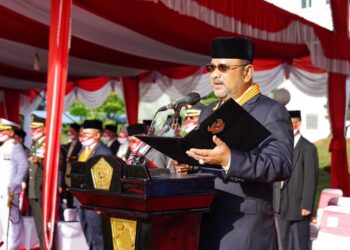 Bupati Karimun Pimpin Upacara Peringatan HUT Kemerdekaan RI ke-76