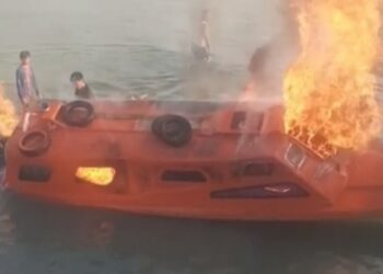 Speedboat Tujuan Desa Kote – Penarik Hangus Terbakar