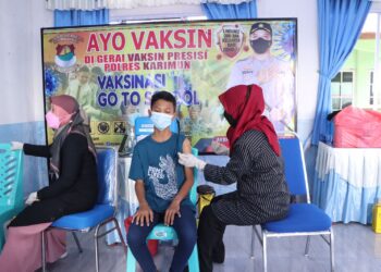 Mempercepat dan Mengahiri Virus Covid 19, Polres Karimun Luncurkan Gerai Vaksin Go To School