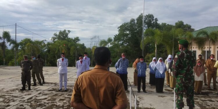 Dalam HUT RI ke 76, Danramil 02 Moro Sangat Menekankan Pentingnya Mematuhi Protokol Kesehatan