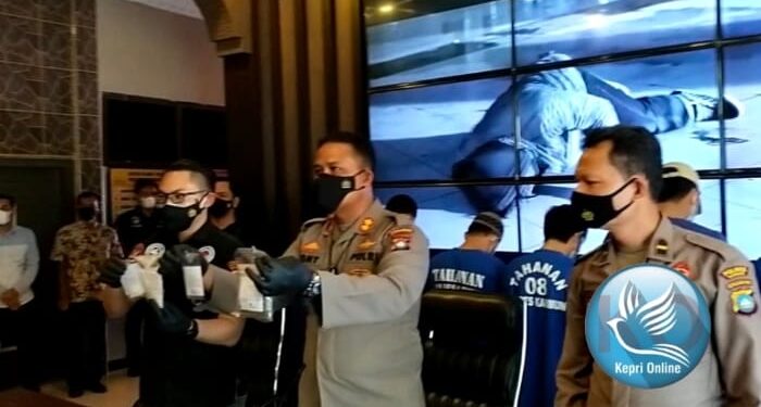 Press Release Pengungkapan Tindak Pidana Narkotika Satres Narkoba Polres Karimun