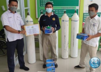 PT Timah Tbk Salurkan Puluhan Tabung Oksigen dan Regulator Ke Kabupaten Karimun