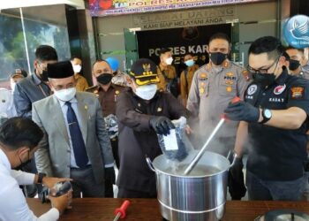 Polres Karimun Musnahkan Sabu 6 Kg