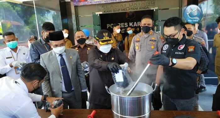 Polres Karimun Musnahkan Sabu 6 Kg