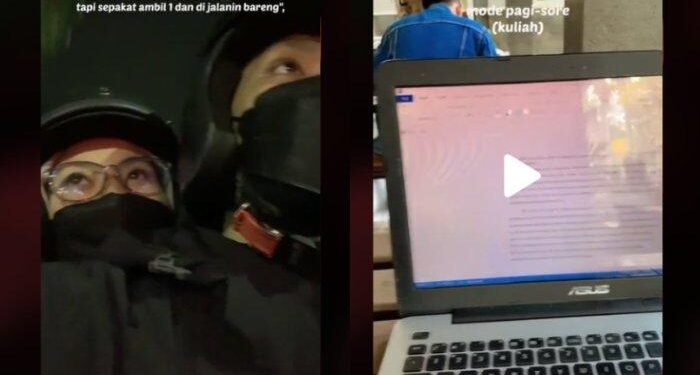 So Sweet! Sepasang Kekasih Jadi Kurir Antar Makanan Online, Seminggu Dapat 1 Juta