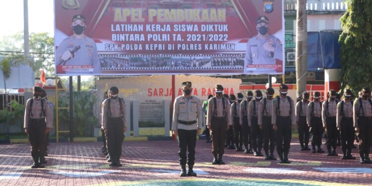 45 Siswa SPN Polda Kepri Diktukba Polri Laksanakan Latja Di Polres Karimun