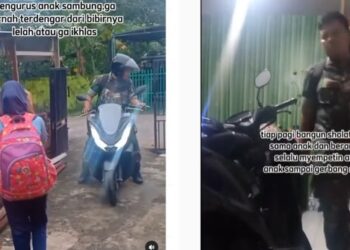 6 Tahun Sudah Terlewat, Prajurit TNI Ini Dengan Ikhlas Mengurus Anak Sambung