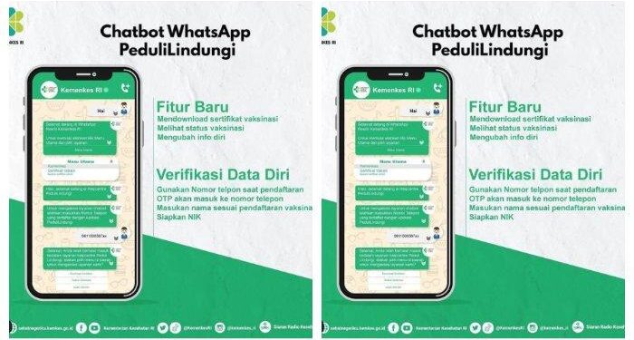 Mudah! Perbarui Data dan Unduh Sertifikat Vaksinasi Covid-19 Bisa Melalui WhatsApp, Begini Caranya