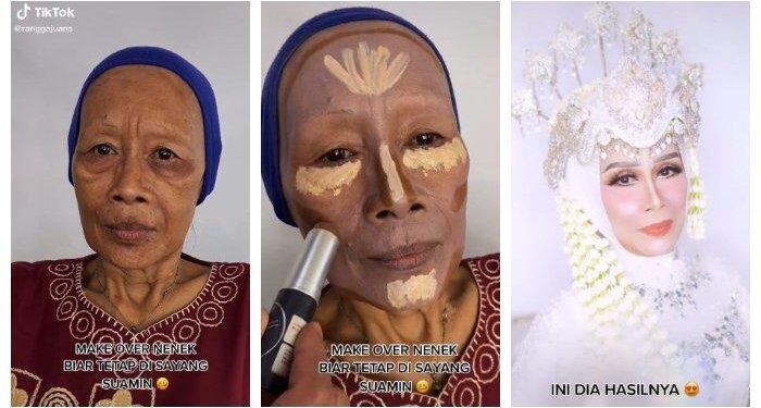 Viral MUA Di Lampung Rias Seorang Nenek Pakai Lakban Supaya Kerutan Tak Terlalu Nampak