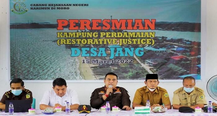 Cabjari Moro Launching Penetapan Kampung Restorative Justice Pertama Di Desa Jang.