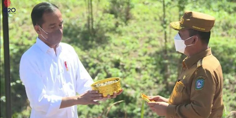 Gubernur Kepri Serahkan Langsung Tanah dan Air dari Kepri ke Presiden