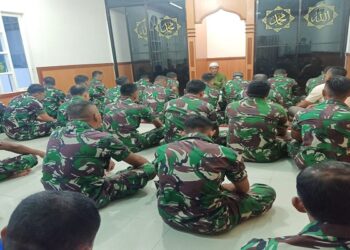 Prajurit Marinir TNI AL Gugur, Lanal TBK lakukan Sholat Ghoib dan Do’a bersama