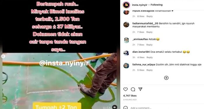 Video Viral Minyak Goreng Tumpah Ke Laut, Polri Langsung Turun Tangan