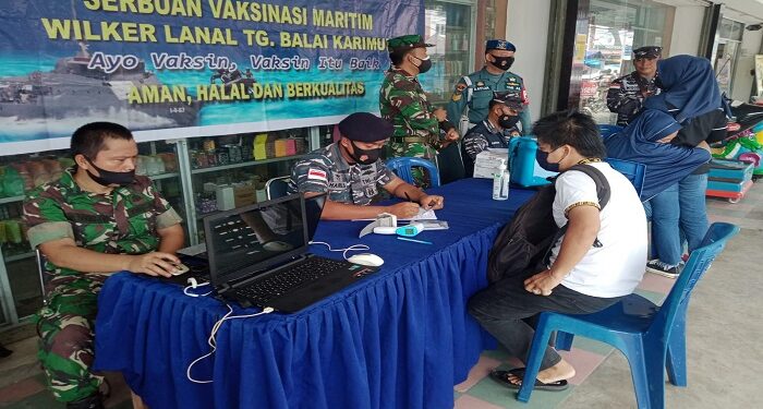 Serbuan Vaksinasi Maritim Wilker Lanal Tanjung Balai Karimun Kembali Digelar