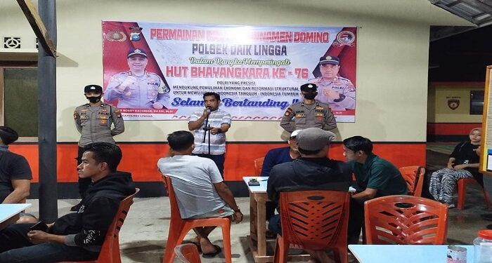 Semarak HUT Bhayangkara 76, Polsek Daik Lingga Gelar Turnamen Domino
