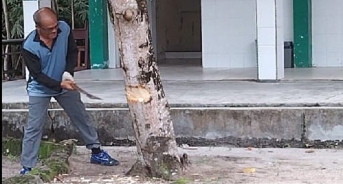 SMKN 1 Moro Laksanakan Gotong Royong Persiapan Bangun Ruang Praktek Siswa