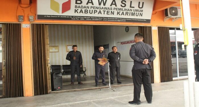 Gelar Apel Siaga Kesiapan Penyelenggara Pemilu, Bawaslu dan KPU Karimun Nyatakan Siap Menyelenggarakan Pemilu Tahun 2024