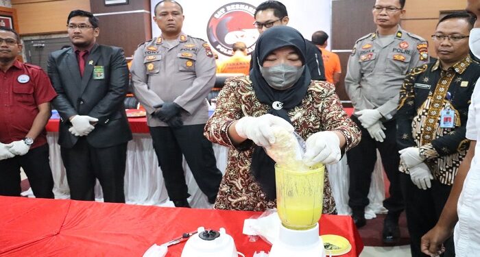 Satresnarkoba Polres Karimun Gelar Pemusnahan Barang Bukti Narkotika Jenis Pil Ekstasi Sebanyak 4390