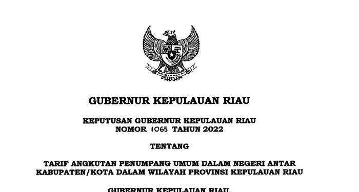 Gubernur Ansar Resmi Tetapkan Tarif Transportasi Laut di Kepri