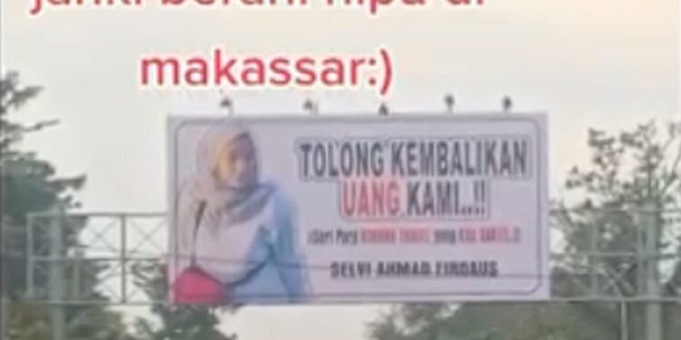 Tertipu Biaya Murah ke Luar Negeri, Korban Pasang Foto Pemilik Travel di Baliho Besar