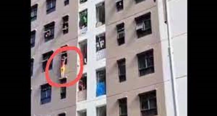 Video Viral Aksi IRT Keluar Dari Jendela Lantai 5 Rusun Rotan