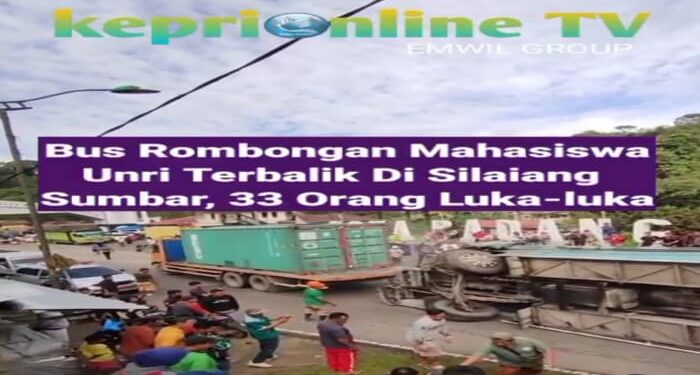 Bus Rombongan Mahasiswa Universitas Riau Terbalik Di Sumbar, 33 Orang Terluka