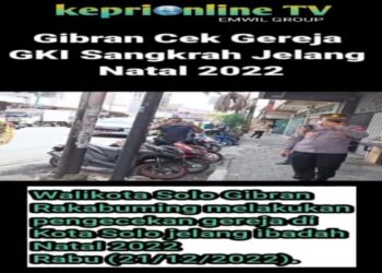 Gibran Datangi Gereja GKI Sangkrah Di Solo Untuk Pastikan Pengamanan Jelang Natal 2022