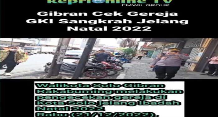 Gibran Datangi Gereja GKI Sangkrah Di Solo Untuk Pastikan Pengamanan Jelang Natal 2022