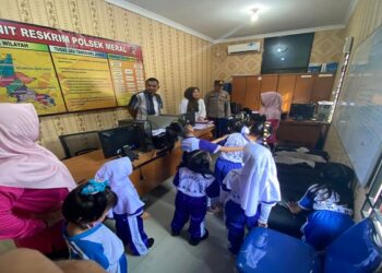 Polsek Meral Polres Karimun Sambut Kunjungan Anak-anak TK Swasta Bhakti Caraka