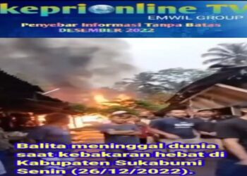 Seorang Anak Balita Tewas Terjebak Saat Kebakaran 6 Rumah Di Sukabumi