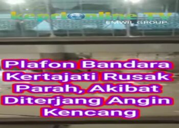 Angin Kencang Plafon Bandara Kertajati Rusak Parah