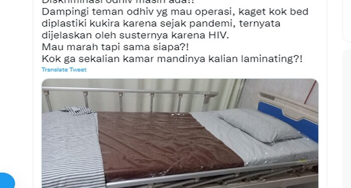 Viral, Ranjang Rumah Sakit Untuk Pasien HIV di Lapisi Plastik