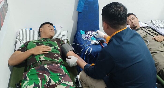 Dalam Rangka HUT Pomal ke-77, Denpom Lanal TBK Gelar Donor Darah